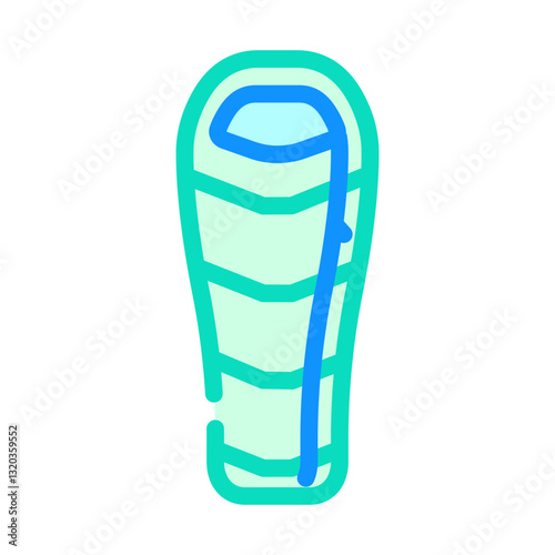 tapered sleeping bag color icon vector illustration