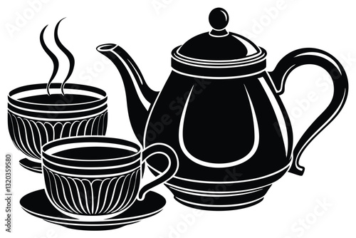 silhouette Tea set icon