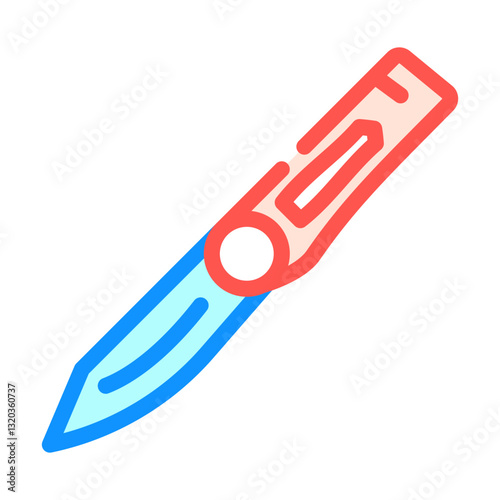 knife foldable rock climbing color icon vector illustration