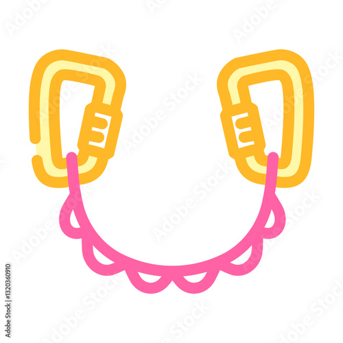 anchor system gear rock climbing color icon vector illustration
