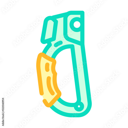 ascenders rock climbing color icon vector illustration