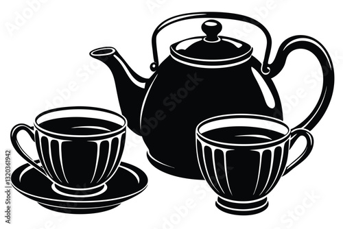 Teapot Silhouette Stock Illustrations Clipart