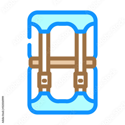 compression sack ultralight hiking color icon vector illustration