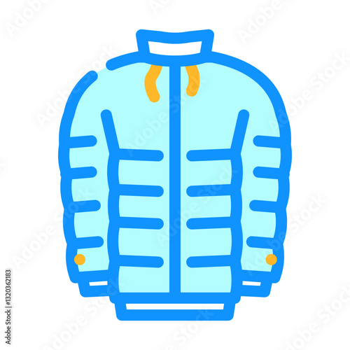 insulated jacket ultralight hiking color icon vector illustration