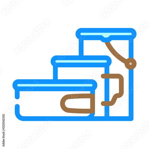 titanium cookware ultralight trekking color icon vector illustration