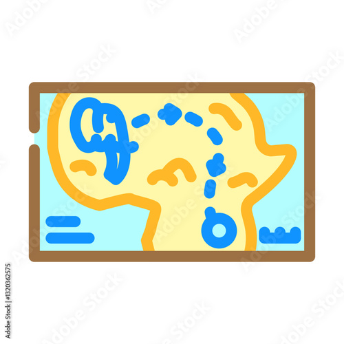 animal migration paths color icon vector illustration