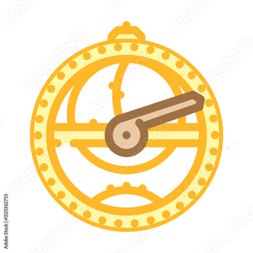 astrolabe geographical discoveries color icon vector illustration