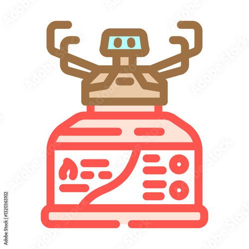 mountain gas burner stove color icon vector illustration