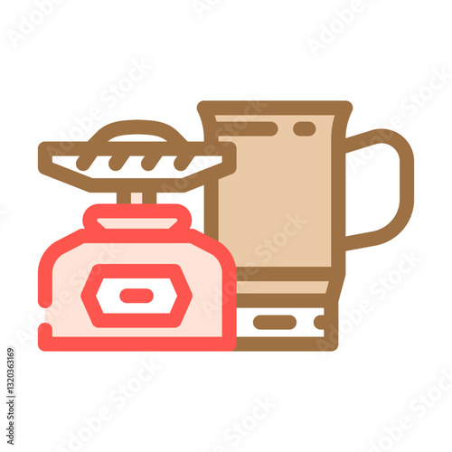 portable gas burner stove color icon vector illustration