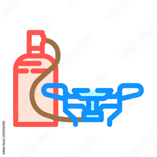 fuel gas burner stove color icon vector illustration