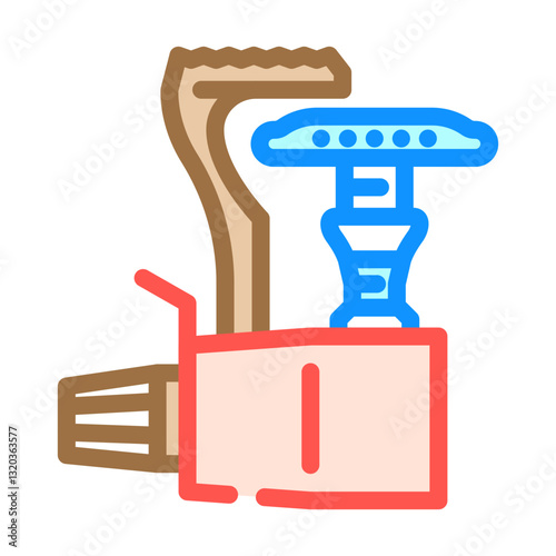 natural gas burner stove color icon vector illustration
