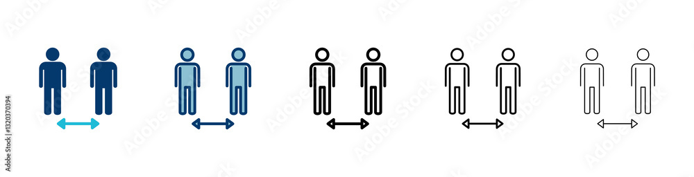 Social distancing icon vector isolated on white background. Keep distance sign. Coronavirus. Social Distancing and Self Quarantine. Social distancing icon vector isolated on white background. Keep distance sign. Coronavirus. Social Distancing and Self Quarantine.