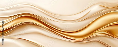 Panel kuchenny z motywem Abstract concept art background idea. Elegant flowing waves in soft gold and cream tones create a luxurious, abstract background.