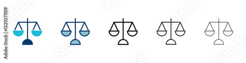 Scales icon vector isolated on white background . Law scale icon. Justice sign