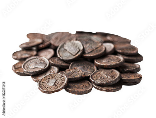 A Pile of Ancient, Tarnished Coins: A Glimpse into History