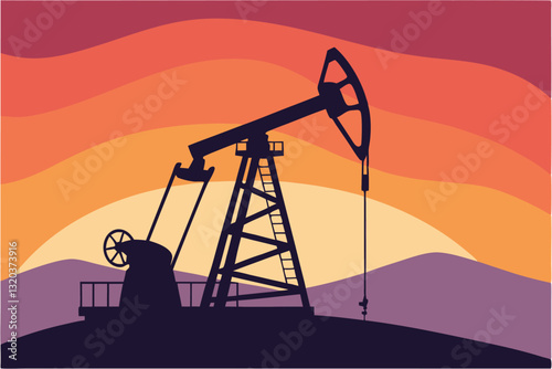 The Pumpjack A Vector Illustration
