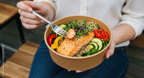 Closeup of a healthy looking breakfast photo