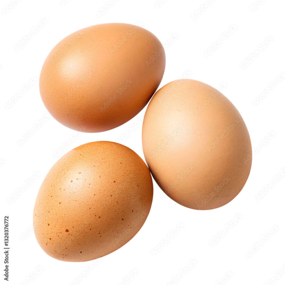 Fresh eggs on transparency background, perfect for cooking and baking