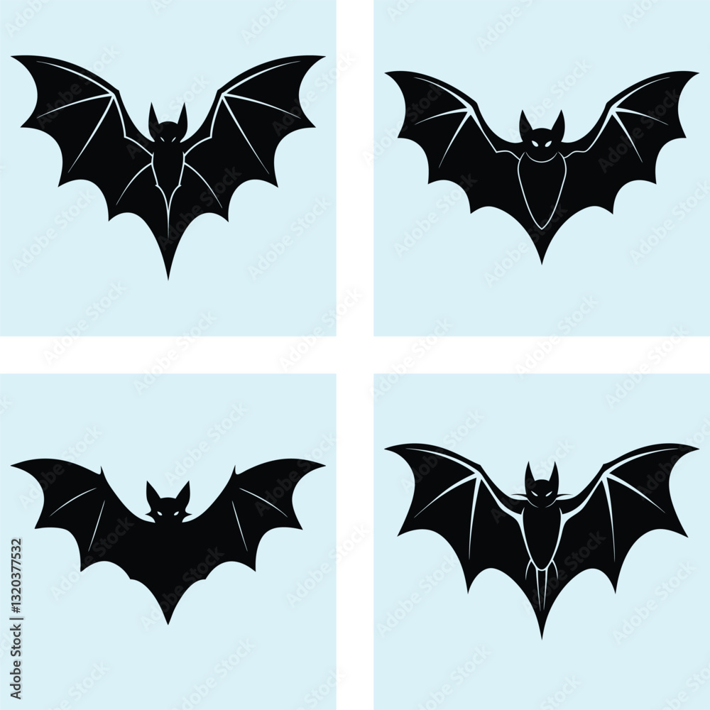 Fototapeta premium Flying Bat Silhouette vector illustration