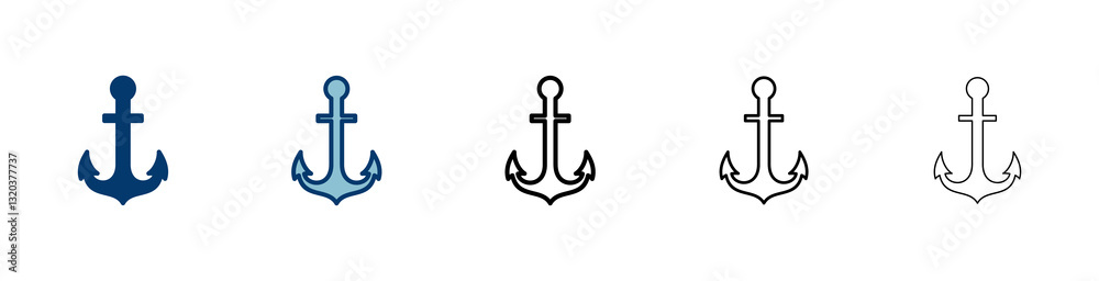 Anchor icon vector isolated on white background.Anchor symbol logo. Anchor marine icon.