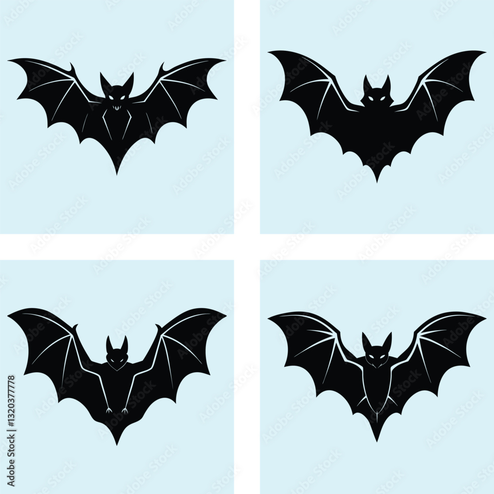 Naklejka premium Flying Bat Silhouette vector illustration