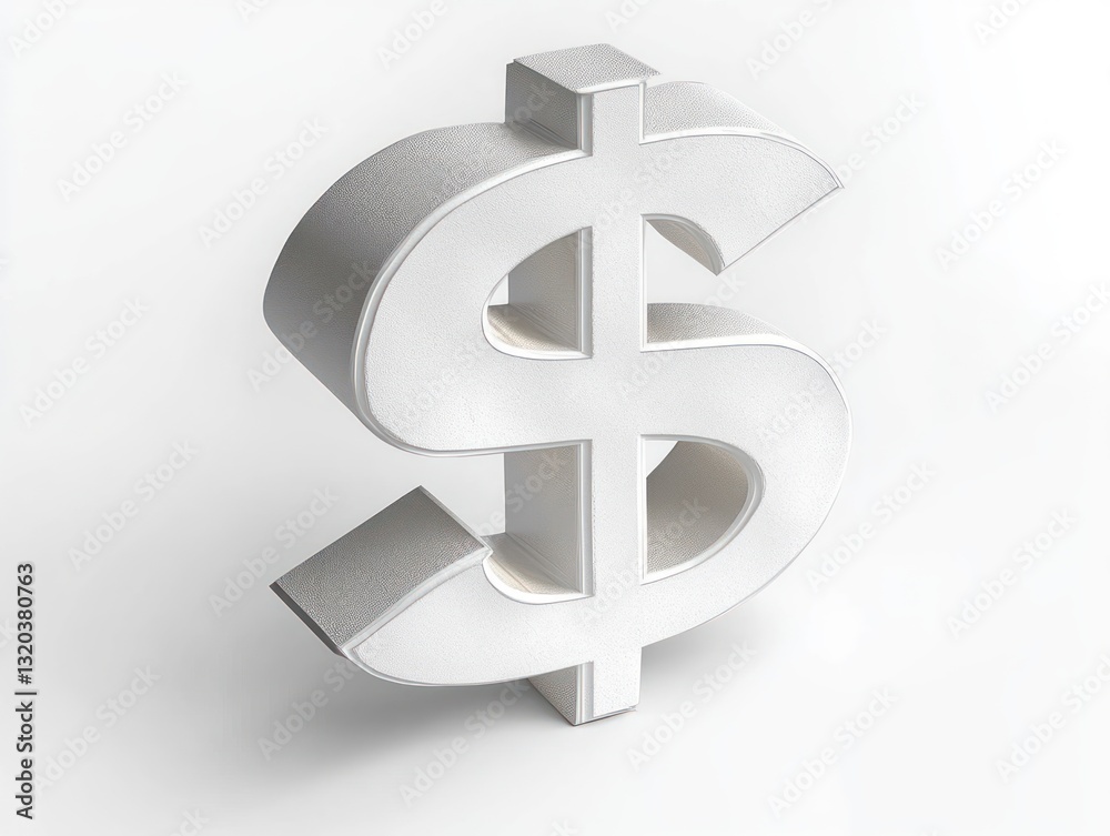 Obraz premium Minimalistic 3D Pound Symbol Sculpture on White Background