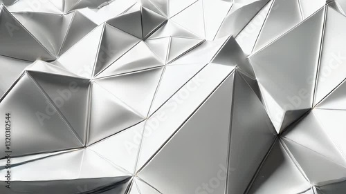 Corporate Clean White Low Poly Background Loop
