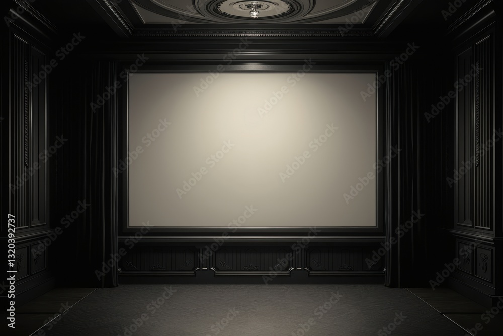 Fototapeta premium Vintage theater setup with a blank screen