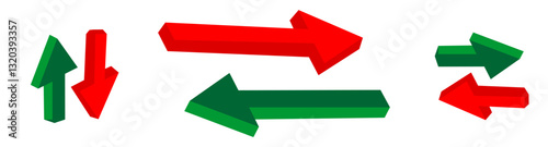 Green and red arrows. Vector