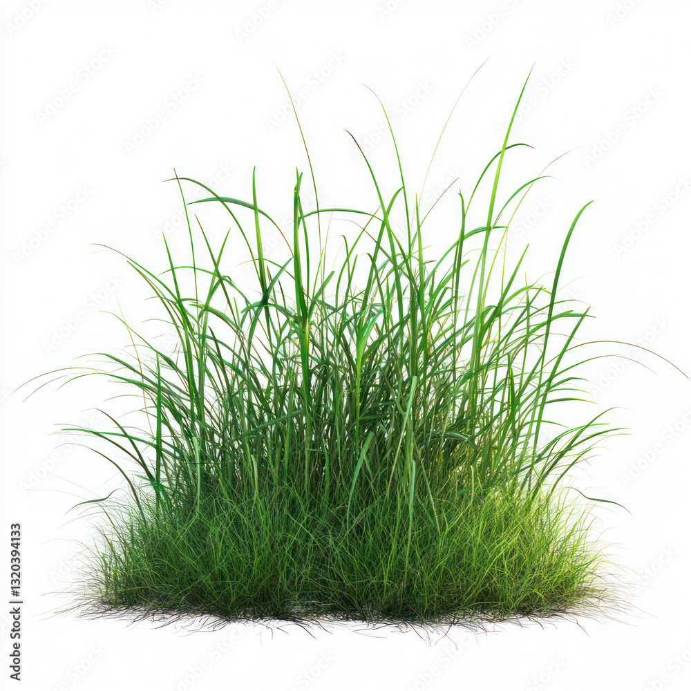 Obraz premium green grass on white background