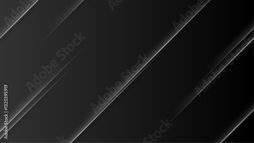 abstract black gradient with diagonal white lines background vector illustration, for presentation design, business project, or wallpaper