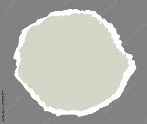 Rip paper in shape of circle in grey color