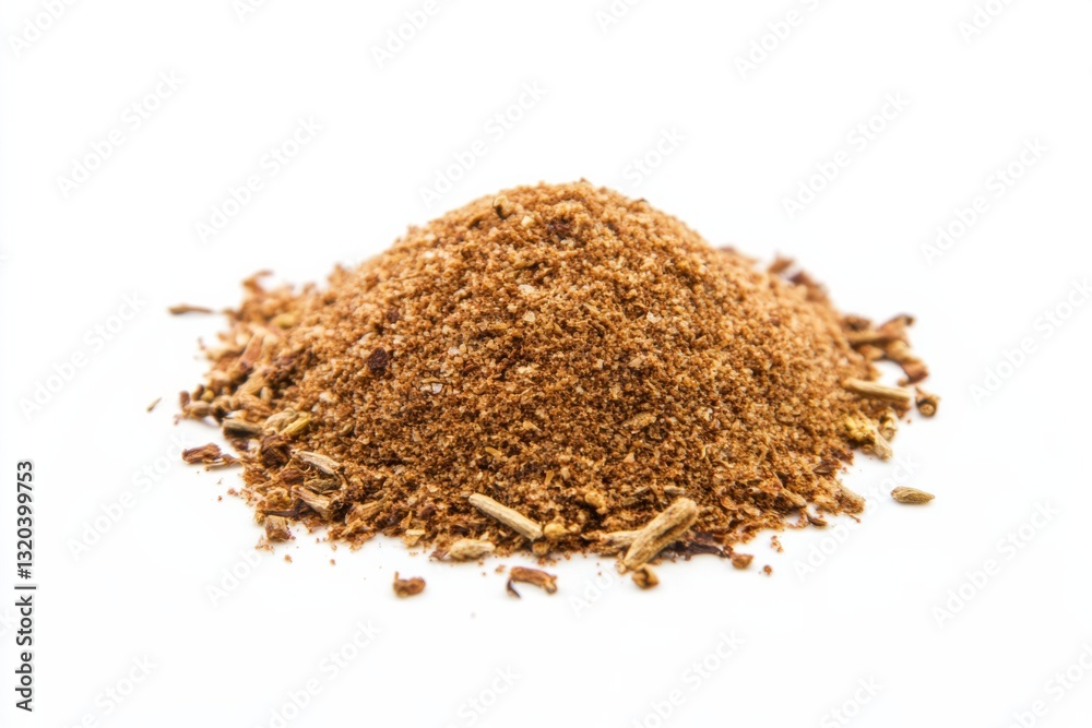Chinese five spice blend showcased on a clean white background in professional studio setting Chinese five spice blend showcased on a clean white background in professional studio setting
