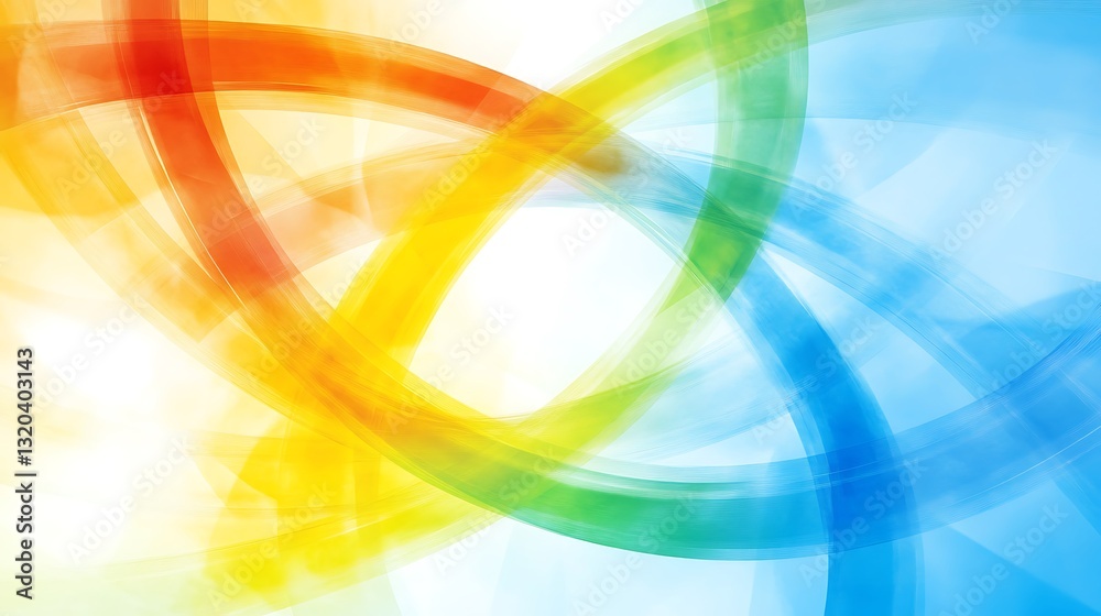 Obraz premium Overlapping and abstract curved lines create colorful artistic designs