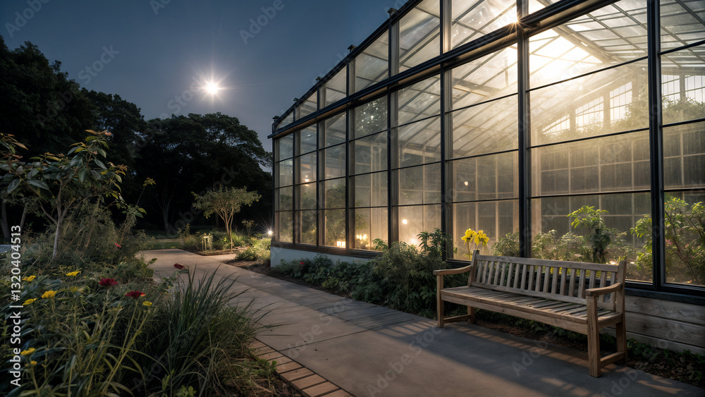 Obraz premium greenhouse at night