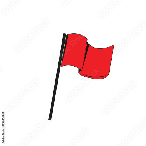 Red flag isolated on white vector