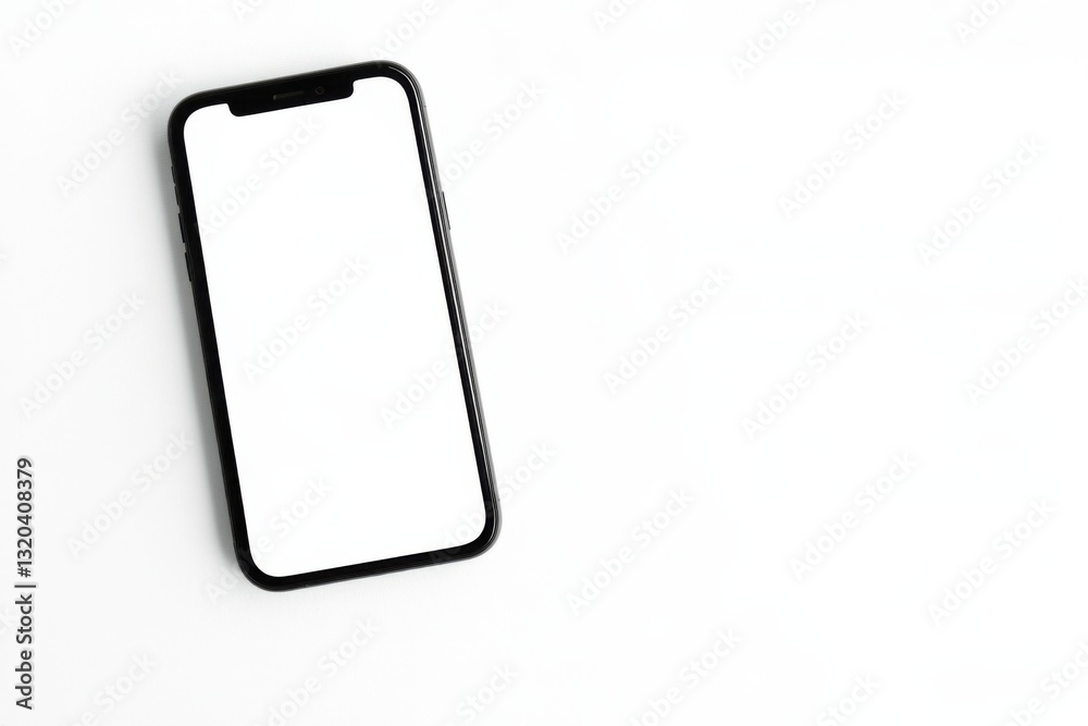 High quality smartphone with white screen isolated on clean white background for digital display purposes High quality smartphone with white screen isolated on clean white background for digital display purposes