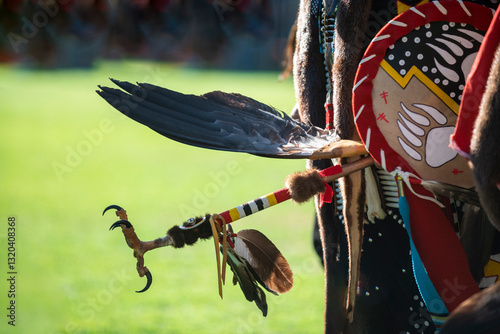 Colorful Native American traditional regalia at a pow wow