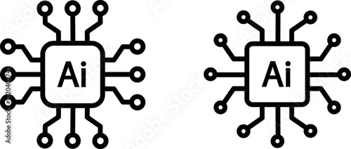 "AI Chip Icon Representing Artificial Intelligence, Neural Networks, and Advanced Computing"