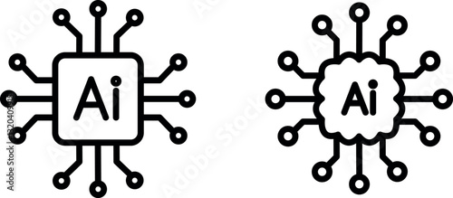"AI Chip Icon Representing Artificial Intelligence, Machine Learning, and Advanced Technology"
