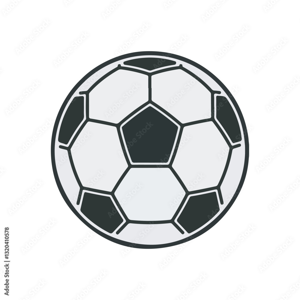 Fototapeta premium Soccer Ball Outline Vector Illustration,Hand Drawn Soccer Ball Icon,Football Ball Line Art Design