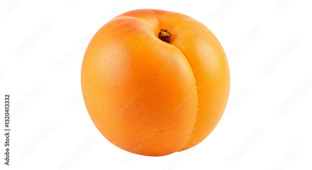 Two ripe apricots isolated on a white background, showcasing their fresh, juicy, and healthy orange-yellow color Two ripe apricots isolated on a white background, showcasing their fresh, juicy, and healthy orange-yellow color