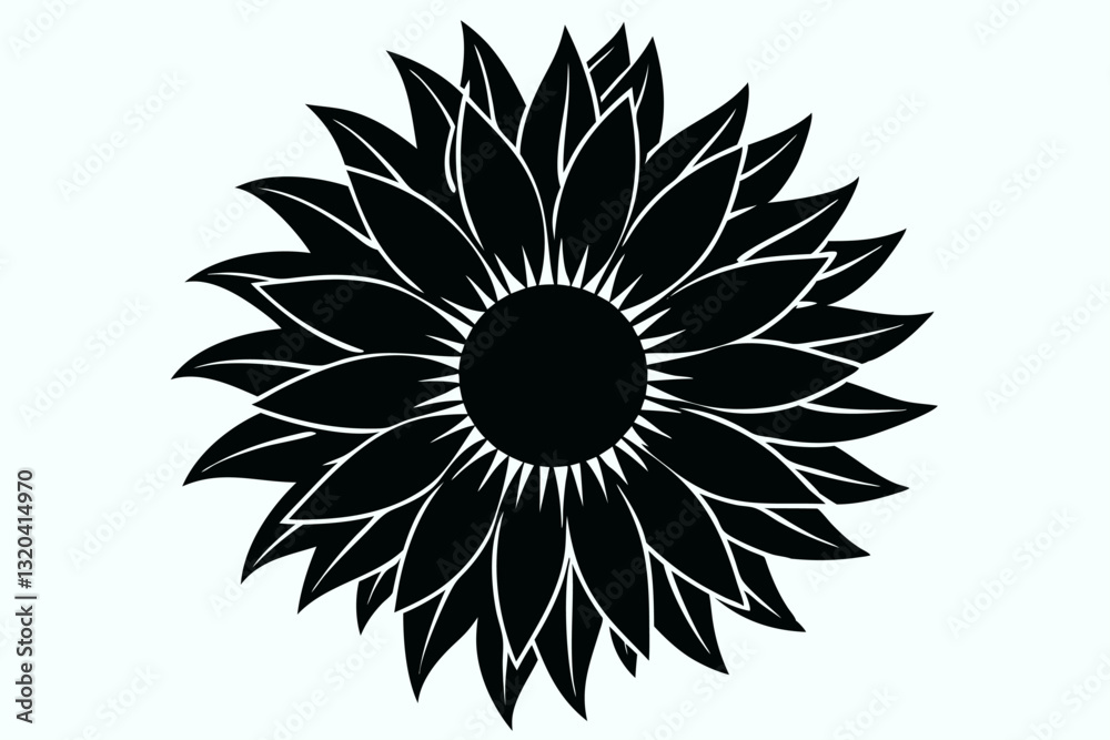 Fototapeta premium Creative Flower silhouette vector style with white background