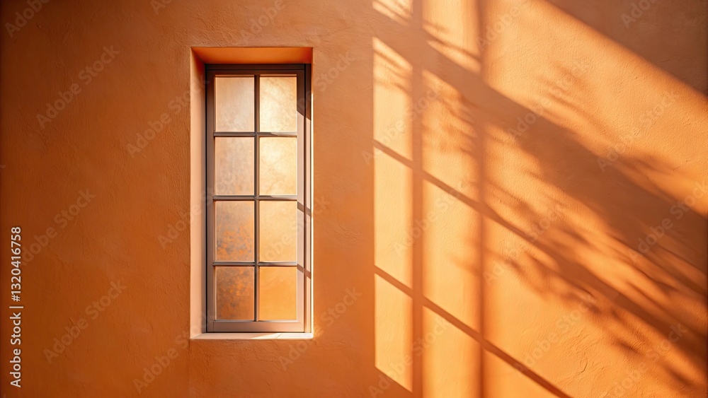 Fototapeta premium Peach Wall Shadow Photography: Soft Light Minimalist Abstract Art