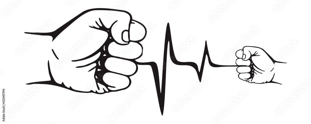 Naklejka premium vector of a clenched fist sign of enthusiasm