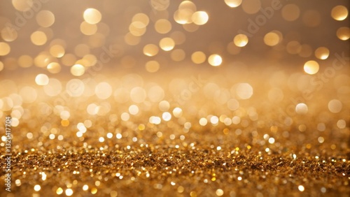 Gold background glitter bokeh effect, Christmas and New Year festive illumination luxury celebration. shimmer sparkle, golden texture elegant glow blurred dreamy design, wealth twinkle blurred light