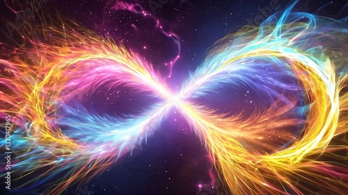 Wallpaper Mural Abstract Energy Infinity Symbol with Vibrant Light Effects Torontodigital.ca