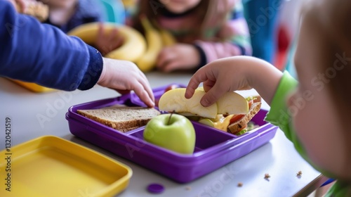 Kids Picking Lunch From Lunchbox