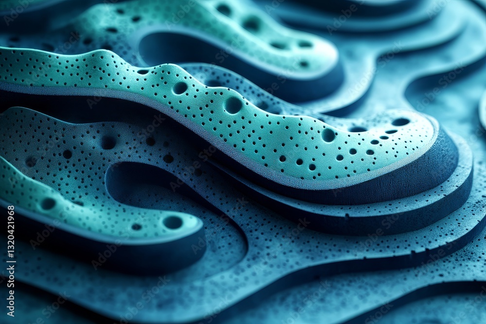 Obraz premium High-Resolution Minimalistic Background for Online Sports Shop Website. Dark Teal with Subtle Green Elements and Seamless Shoe Sole Pattern.