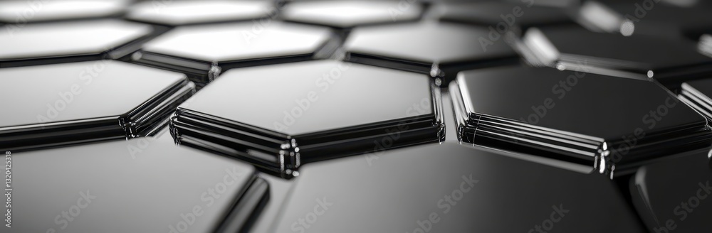 Abstract Metallic Hexagon Pattern Background